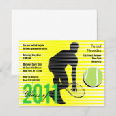 Graduation Sport Party Invitation Tennis (Devant / Derrière)