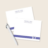 Graduation Sporty Stripes Deep Blue Bedankkaart