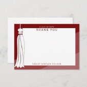 Graduation Tassel Dark Red Ombre Merci (Devant / Derrière)