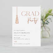 Graduation Tassel Grad Party Foil Invitation (Debout devant)
