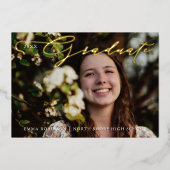 Graduation Tassel Script Photo Invitation (Recto)