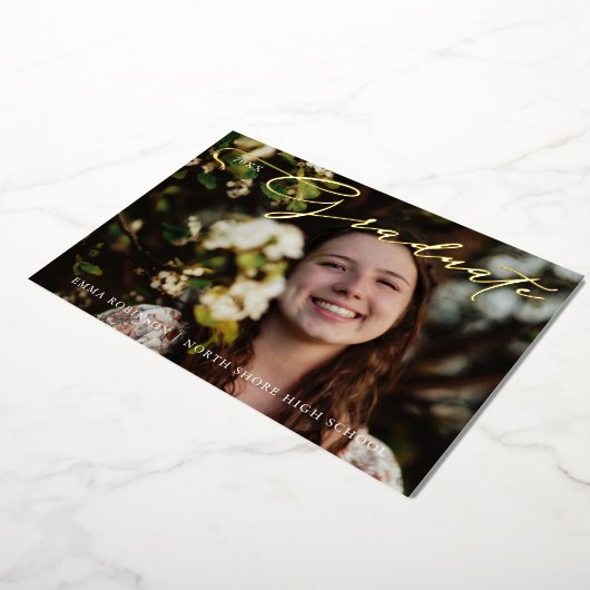 Graduation Tassel Script Photo Invitation (Rotation)