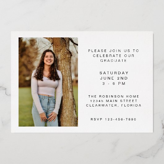 Graduation Tassel Script Photo Invitation (Verso)