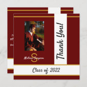 Graduation traditionnelle Carte de remerciements r (Devant / Derrière)