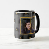 Graduation Traditionnelle Mug Tufted Noir et Or (Devant droit)