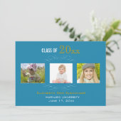 Graduation Trois Photos Fête Invitation (Debout devant)