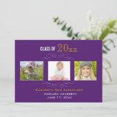 Graduation Trois Photos Fête Invitation (Debout devant)
