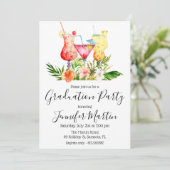 Graduation Tropicale Cocktail Boissons Invitation (Debout devant)