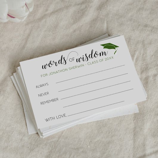 Graduation verte Mots de sagesse Conseil Diplômé