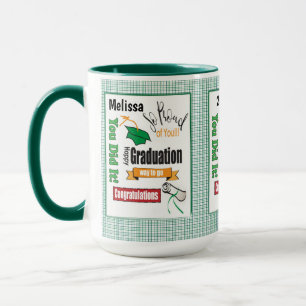 Graduation verte Typographie moderne Café Mug