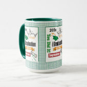Graduation verte Typographie moderne Café Mug (Devant gauche)