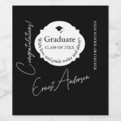 Graduation Wine Label Elegant Custom Keepsake Wijn Etiket (Enkel label)