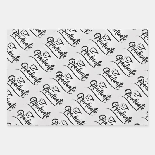 Graduation Wrapping Paper Set – Script “Graduate”  (Voorkant)