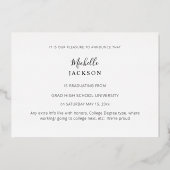 Gradué 3 Photo Script Grad Foil Faire-part (Verso)
