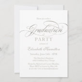 Gradueer Klasseer Zilver Schrift Grad Feest Foto Kaart (Achterkant)