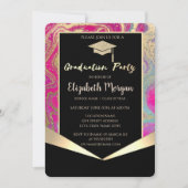 Gradueerdenhoed,Confetti Kleurrijk Marmeren Afstud Kaart (Voorkant)