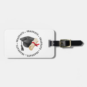 Gradueerhoed en diploma bagagesticker bagagelabel