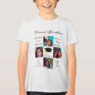 Gradueerhoed Meerdere foto's Grad Geschenk Broer Tri-Blend Shirt
