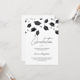 Gradueerhoed Moderne Typografie Afstudeerfeest  Kaart