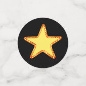 Gradukap en sterren op zwarte en witte Confetti (Kleine voorkant)