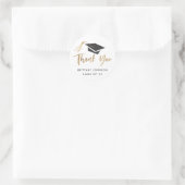 Gradukzak en tassel Gold Foil Hartelijk dank Ronde Sticker (Tas)