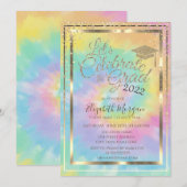 Gradup Diamonds Stars Tie Dye Afstuderen Kaart (Voorkant / Achterkant)