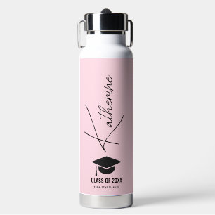 Gradupafkap Elegant Calligrafie Roze Aangepast Waterfles