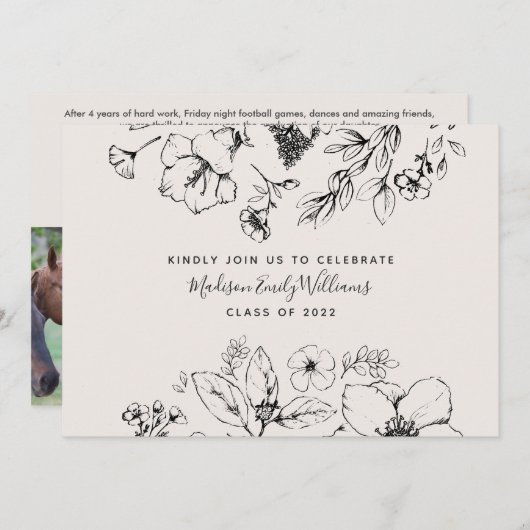 GraduPartij 3 Botanisch script foto Kaart (Voorkant / Achterkant)