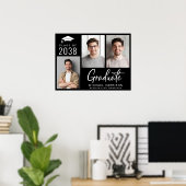 GraduPartij 3 Foto zwart Poster (Thuiskantoor)