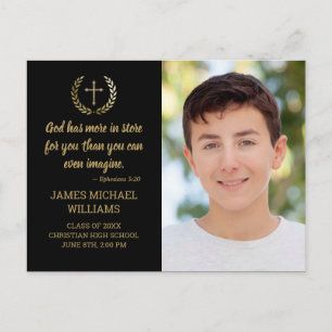 GraduPartij Bijbel Verse Foto zwart Gold Briefkaart
