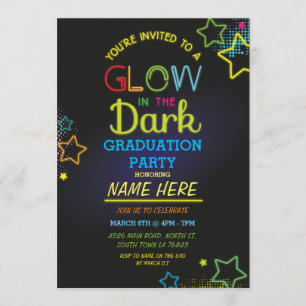 GraduPartij gloed in de donkere neon Kaart