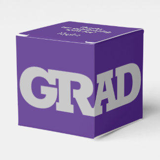GraduPartij voor de Graduatie van grijze en Paarse Bedankdoosjes