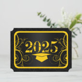 GraduPartij voor Geel en Zwart Lijst Kaart (Staand voorkant)