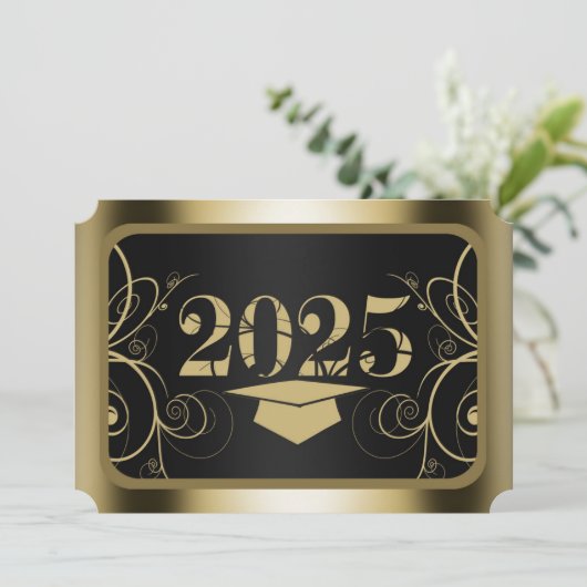 GraduPartij voor Lijst in zwart-wit en goud Kaart (Staand voorkant)