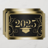 GraduPartij voor Lijst in zwart-wit en goud Kaart (Voorkant / Achterkant)