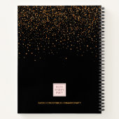 Graduparty afstuderen zwarte gouden confetti notitieboek (Achterkant)