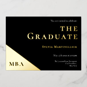 Graduparty Gradua Gradua Gradua Gold Black Folie Uitnodiging
