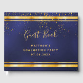 Graduparty marvy blue gold gastenboek (Voorkant)