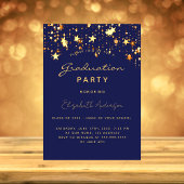 Graduparty navy blue gold sterren kaart