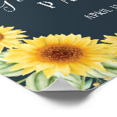Graduparty sign sunflower navy blue poster (Hoek)
