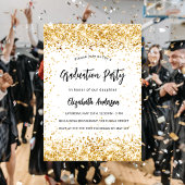Graduparty white gold glitter glamoureus uitnodiging briefkaart