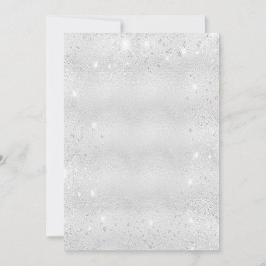 Graduparty zilverblush glitter elegant kaart (Achterkant)
