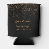 Graduparty zwart goud blikjeskoeler (Voorkant)