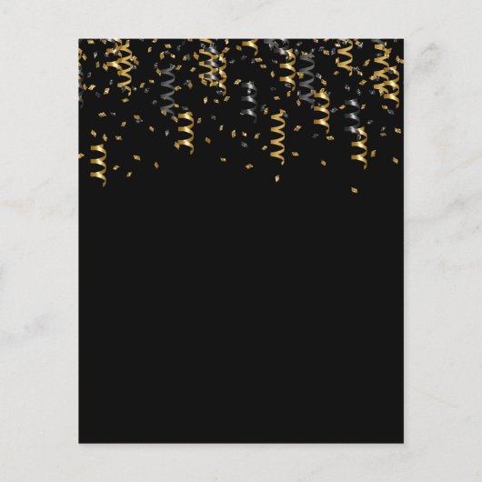 Graduparty zwarte goudprijsuitnodiging (Achterkant)