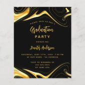 Graduparty zwarte goudprijsuitnodiging flyer (Voorkant)