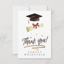 Gradupverpakking en Tassel Gold Foil - Hartelijk d Bedankkaart