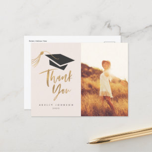 Gradupvoet en Tassel Gold Foil Foto Briefkaart