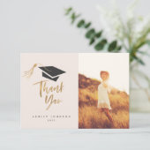 Gradupvoet Tassel Gold Foil Hartelijk dank Bedankkaart (Staand voorkant)