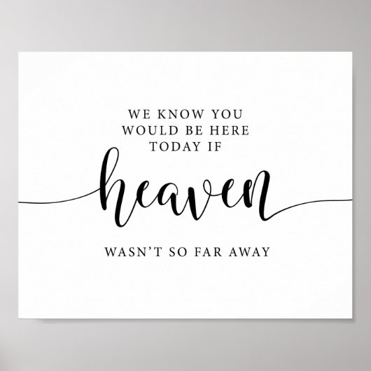 Graf Hemel Herdenking Trouwherinnering Bord Poster (Voorkant)