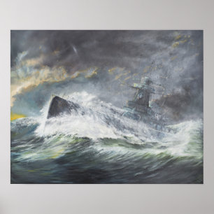 Graf Spee komt op 3 november de Indische Oceaan bi Poster